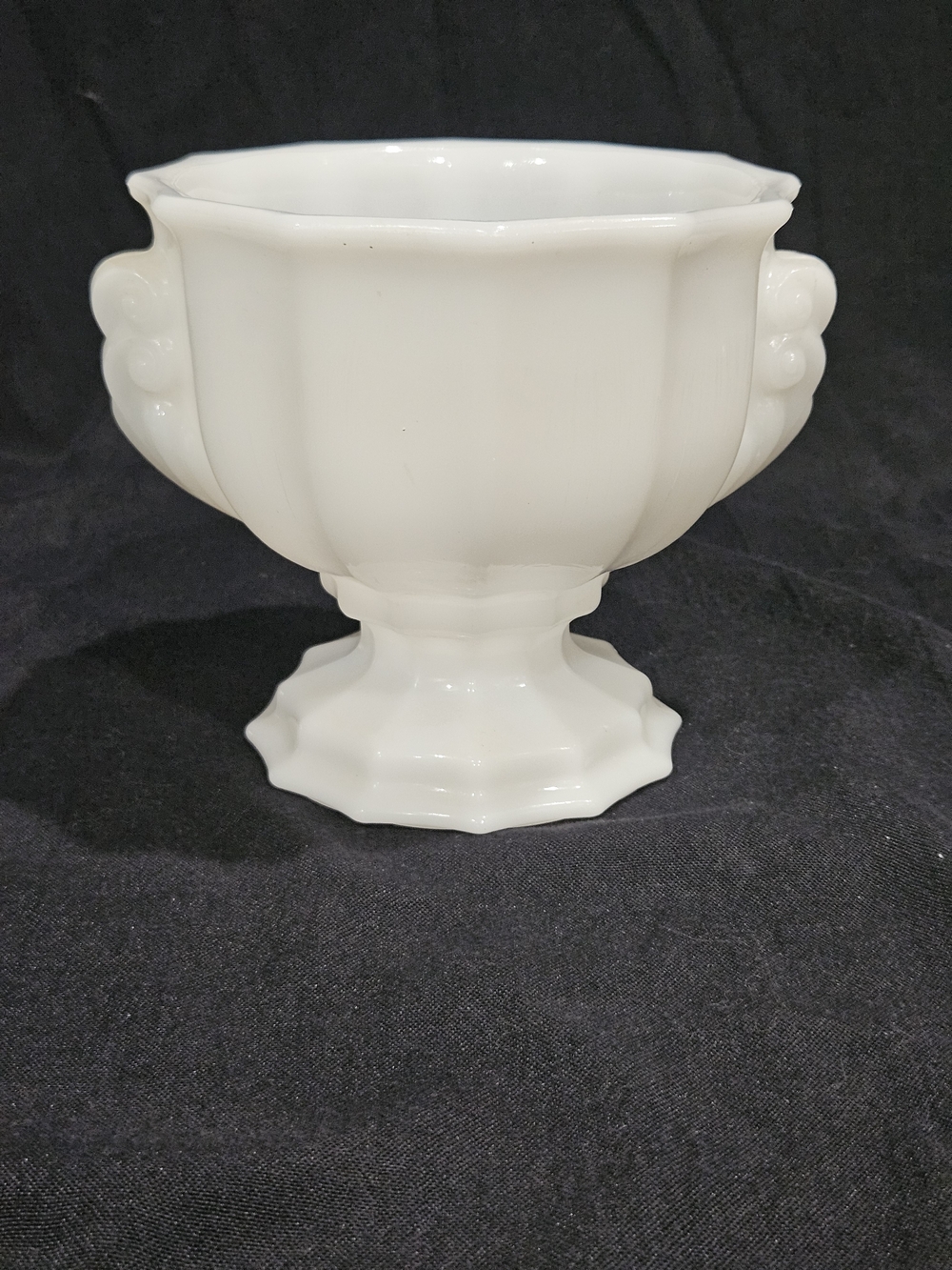 Vtg EO Brody Co Milk Glass Pedestal Bowl Planter Vase Grecian Urn J-2537 As-Is